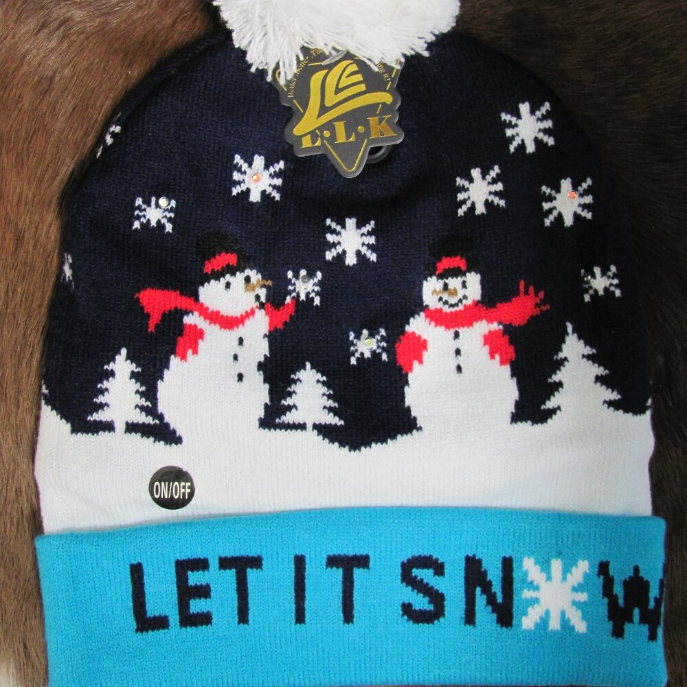 CHRISTMAS LIGHT UP HATS 6 TO CHOSE FROM NIP